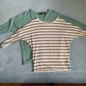 Rachel Zoe Striped and Solid 3/4 Sleeve Tops